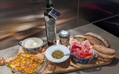 ‘Crostini’ (panecillos) a la italiana con aceite español